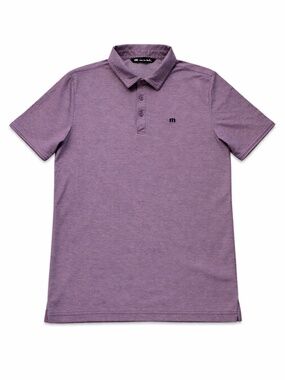 TravisMathew Polo Shirt Mens Medium Purple Heather Golf Performance Casual
